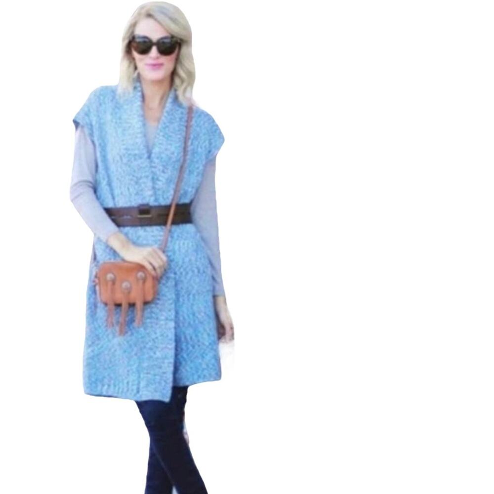 CAbi Love Carol Napa Knit Blue Cardigan Sweater Duster Size Small S #3165